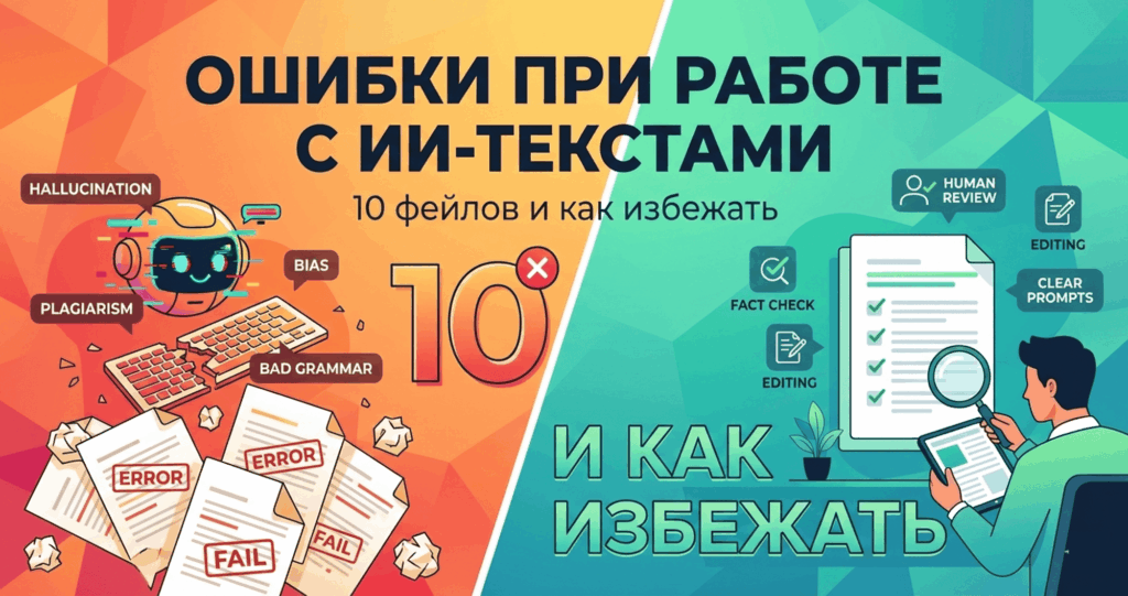 Ошибки при работе с ИИ-текстами: типичные фейлы при генерации контента и способы их избежать в 2026 году