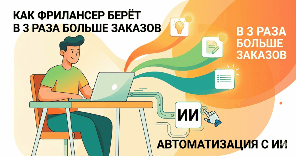 Фрилансер автоматизирует копирайтинг с помощью ИИ на ноутбуке