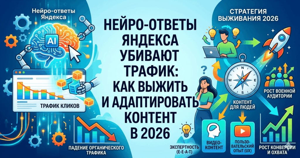 Нейро-ответы Яндекса снижают трафик — как адаптировать контент под нейро-поиск в 2026 году